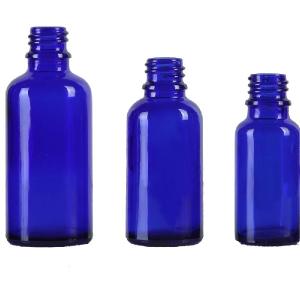 Quality 1 Inch 0.05mm Blue Glass Eye Dropper Bottles For Cosmetic Packaging wholesale