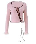 Customized Small Quantity Clothing Manufacturers Women'S Sexy Long Sleeve T