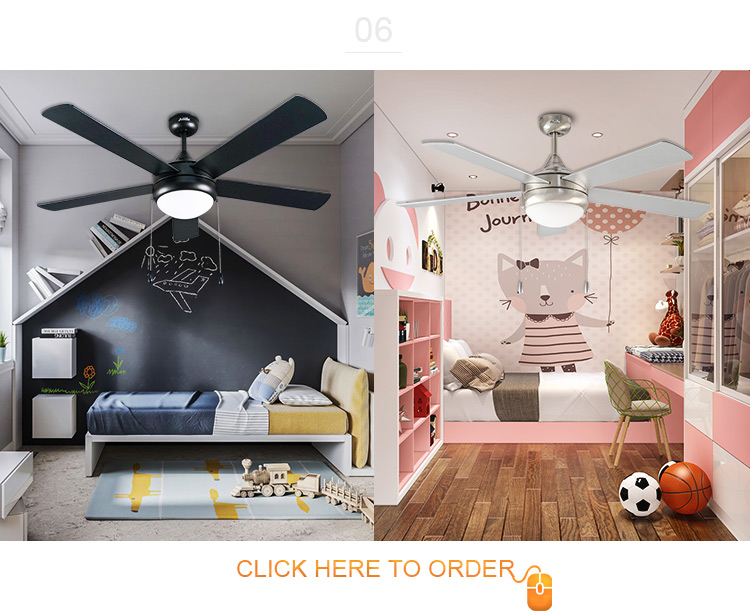 110V/120V 1stshine 5 Blade 52" Ceiling Fan with Wall Control and Decorative Light