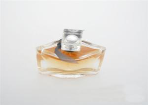 Quality Square Clear Mini Perfume Bottles Empty With Cap , Glass Scent Bottle wholesale