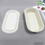 Eco-Friendly Sugarcane pulp 850ml Package Box With Lid - Bleached/Unbleached