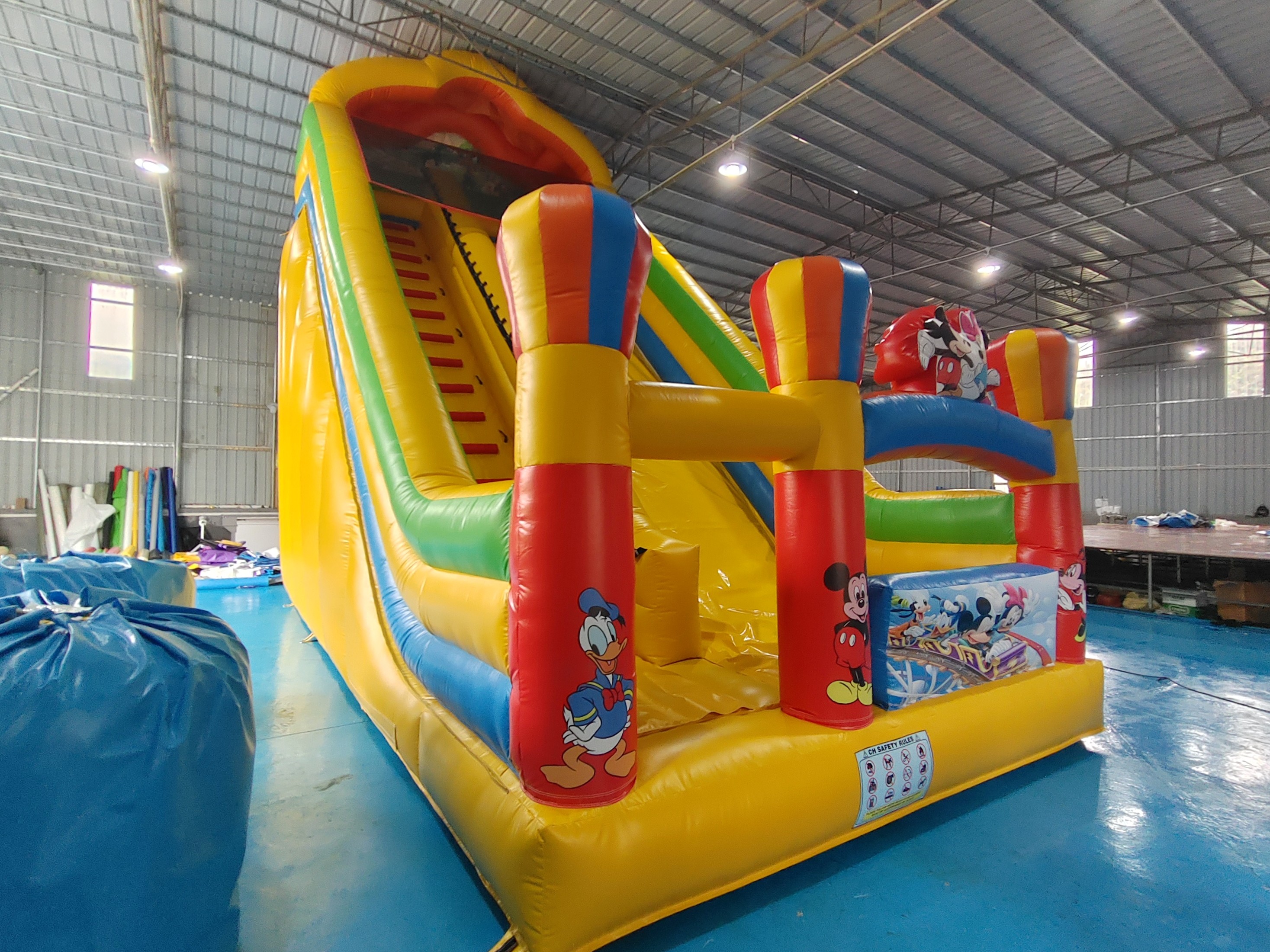 Hot Sale Outdoor Party Inflatable Dry Slide Castle Disney Micky Mouse Cartoon Inflatable Dry Slide For Kids And Adults