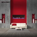 2500mm 3D Real Fire Effect Flush Mount Electric Fireplace Tempered Glass