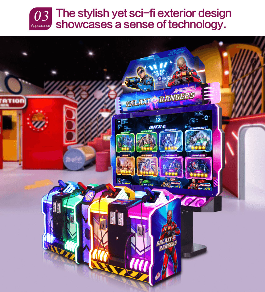 Coin Operated Galaxy Rangers 4PL Shooting Arcade Machine