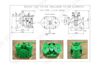 Quality DUPLEX Oil Filters (INCLUDING FILTER ELEMENTS) AS32-0.25/0.16 CB/T42 -94 FLANGE TO FLANGE (L) - 195mm wholesale