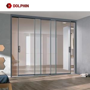 Quality Aluminium Semi-Automatic Sliding Door Soundproof Interio Room Dividers Bath Slide Door wholesale