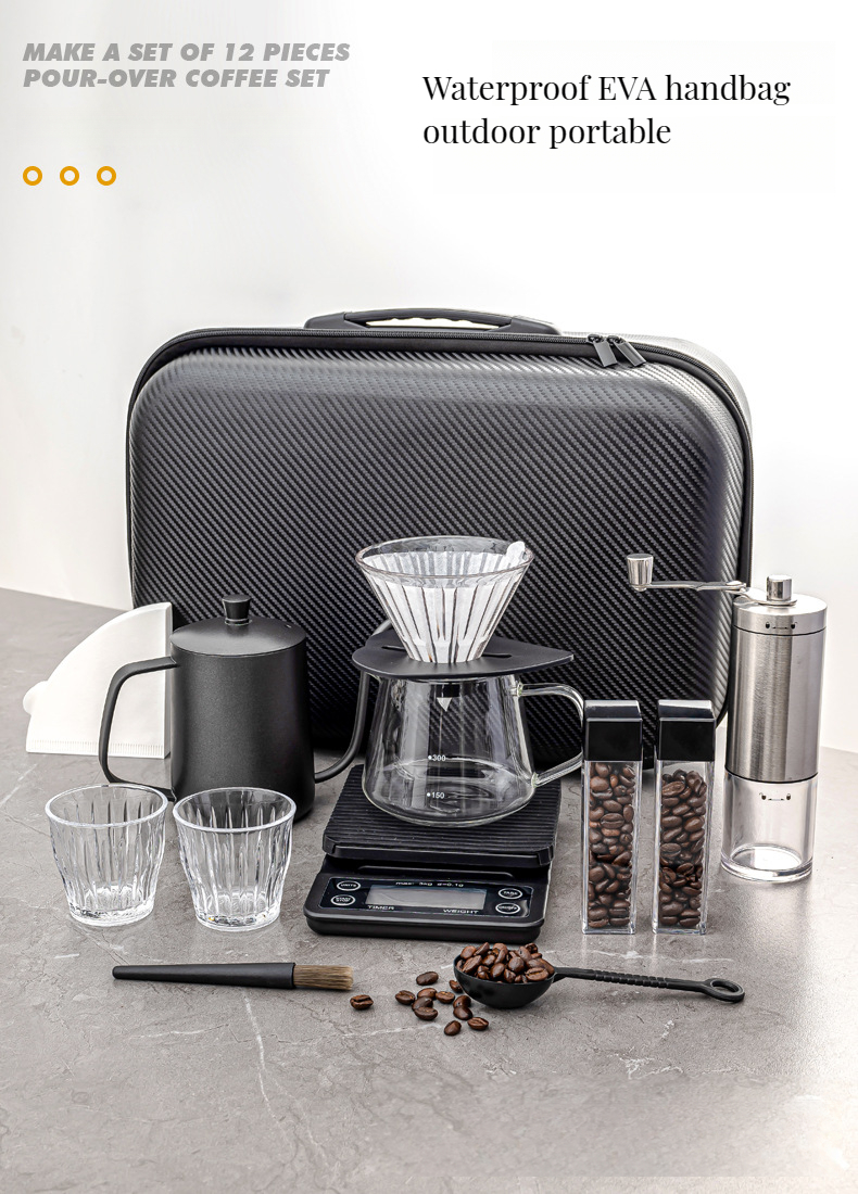 Stainless Steel Drinkware for Coffee Tea Sets Design Classic Glass Tools Includes Bag