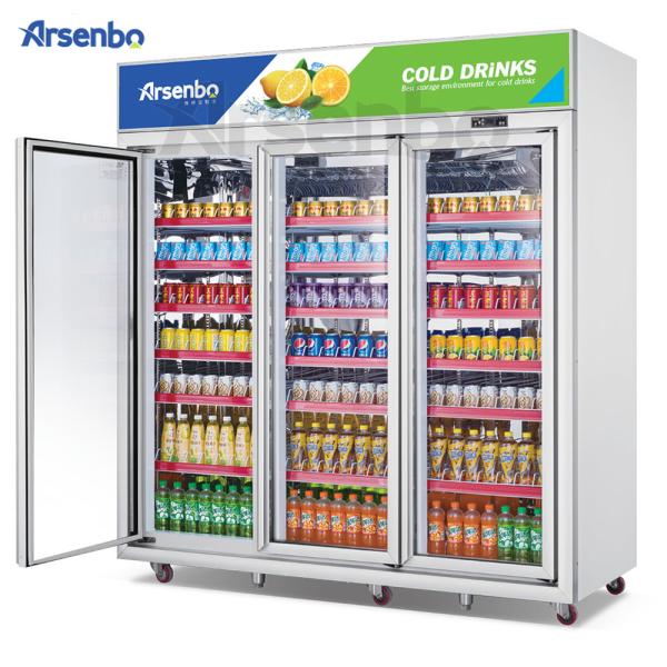 110V 60Hz Commercial Cold Drink Fridge , Luster Plate Retail Beverage Refrigerat