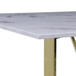 Rose Gold OEM Luxury Marble Dining Table 6 Seater Naturally hard wearing