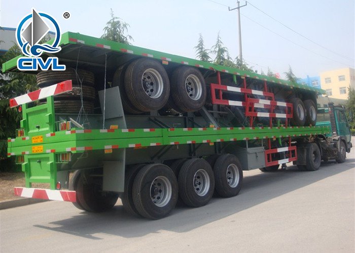 New 40 Feets 3 Axles Trailer Flatbed Container Semi Trailer Trucks Heavy Duty Flatbed Trailer
