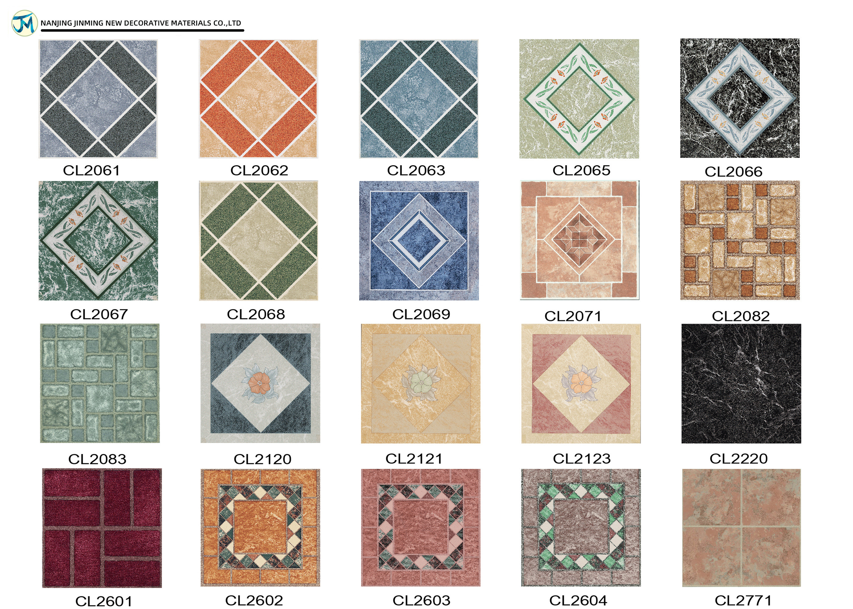 Large PVC Self Adhesive Geometry Puzzle Square Floor Tile