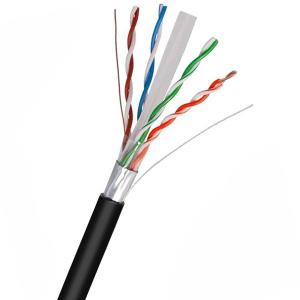 Quality Solid Outdoor PE Jacket 1000FT FTP CAT6 Cable 0.56mm With Networking Cables wholesale