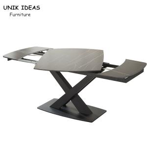 Quality Marble Extendable Dining Table And Chairs Set Modern Nordic Black Adjusted 200cm wholesale