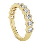 US5-US11 Honeycomb Wedding Band Gold Plated 925 Sterling Silver Ring
