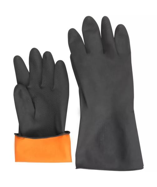 Black rubber latex industrial gloves, gloves, safety work waterproof industrial