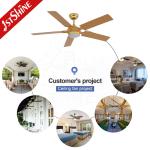 1stshine LED Ceiling Fan with Remote Wood Grain Finish 5 Blades Logo 1stshine