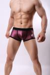 Leather Mens Boxer Briefs Underwear Breathable Sexy Gay Shorts