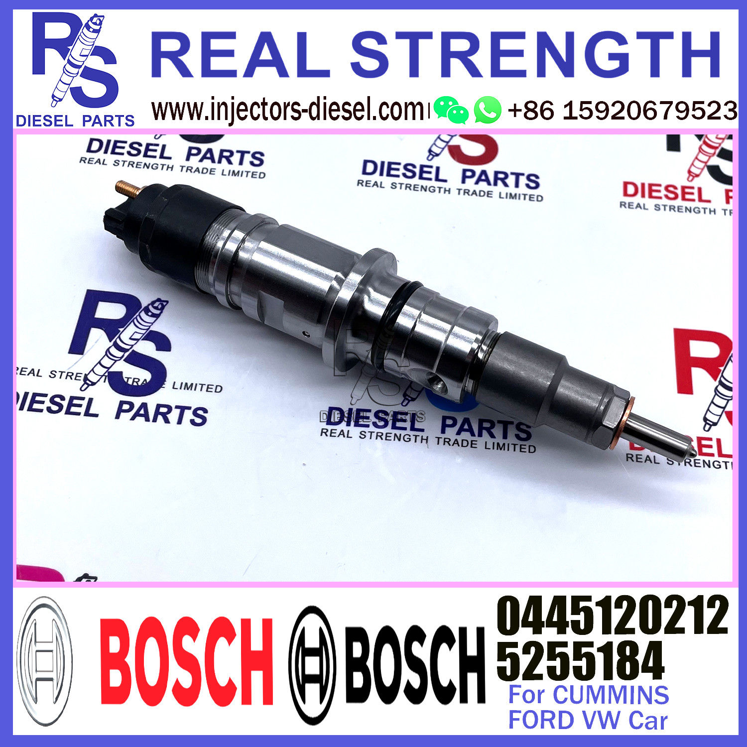 Diesel Common Rail Feul Injector 0445120212 5255184 for Cummins FORD VW