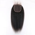 Black 4 X4 Kinky Straight Closure , Free Part Lace Closure No Tangling