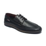 Customized Logo Lace Up Navy Blue Leather Dress Shoes