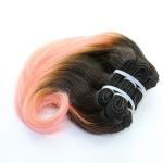 2017 New Style Short Hair Combre Pink Color Brazilian Hair Wefted Hair