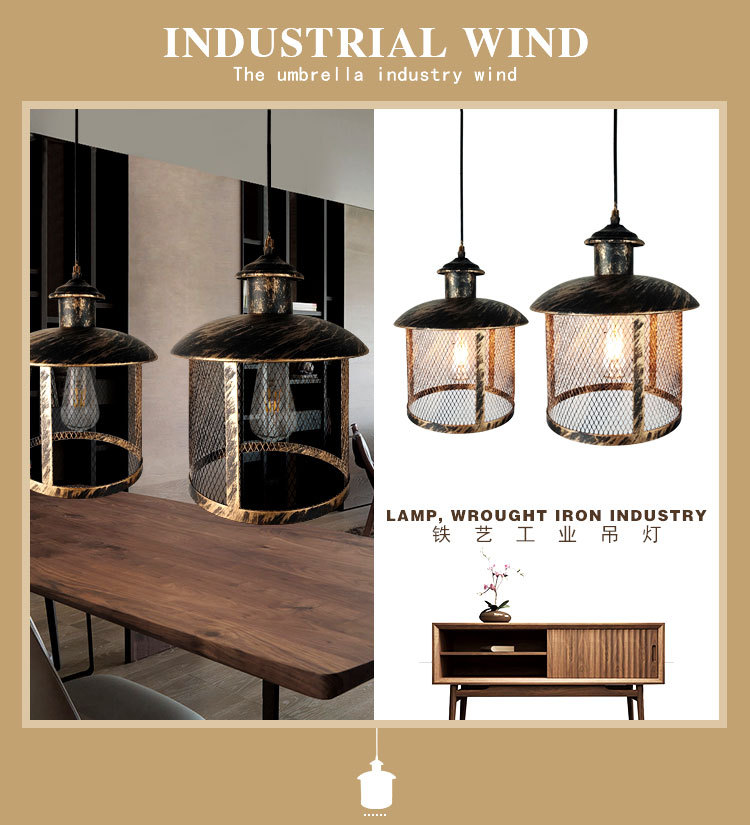 Loft Creative Personality Single Head Iron Retro Industrial Lighting Restaurant Office Coffee Shop Light(WH-VP-198)