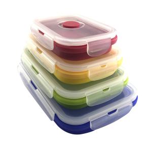Quality high quality household items silicone collapsible lunch box food organizer lunch container wholesale