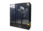 Plug In SECOP 3 Swing Upright Glass Door Freezer With Ec Motor
