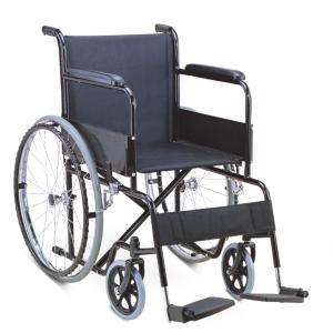 Quality 94cm Folding Steel Wheelchair Bariatric , Manual Wheelchair Powder Coating Solid Castor wholesale