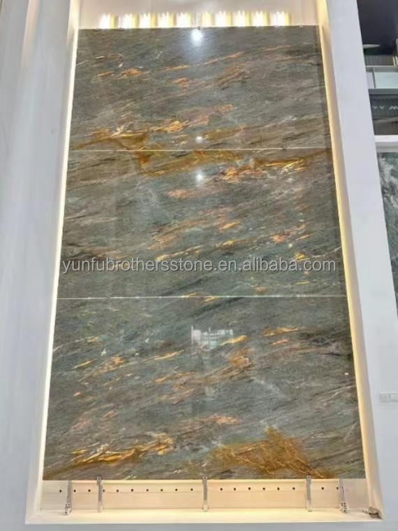 Amazon Blue Luxury Stone Polished Slab for Villa and Hotel Interior Design Inspiration