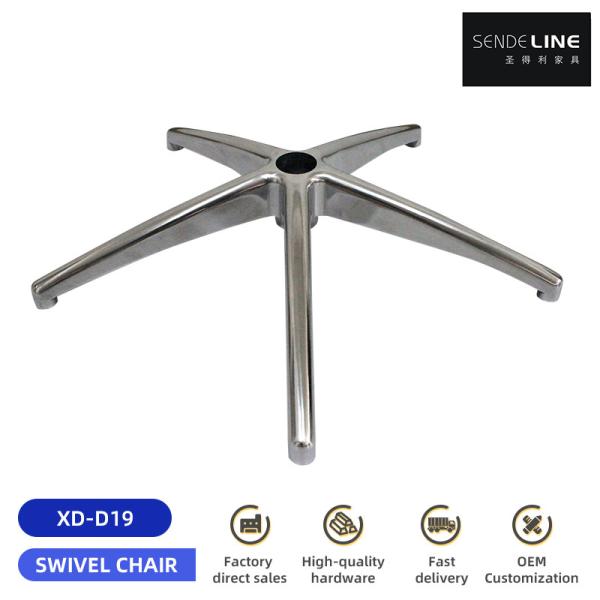 Ergonomic Spider Office Chair Metal Base Adjustable Aluminum Alloy Polished