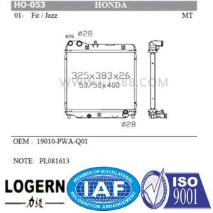 Quality 325*383*26mm Core Aftermarket Auto Radiators For Honda Fit / Jazz'01- Mt 26mm wholesale