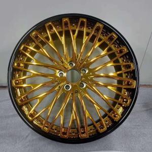Quality Custom forged aluminum alloy car rim 18 19 20 21 22 inch 5x120 glod color brushed forged car wheels wholesale