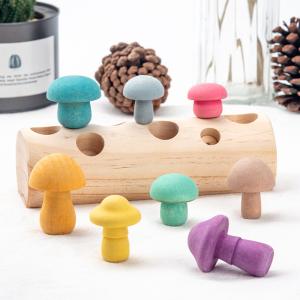 Quality Educational Developmental Shape Wooden Mushroom Picking Game wholesale