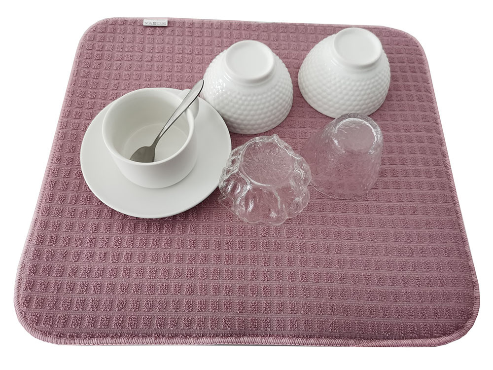100% Microfiber Printed Kitchen Dish Drying Mat Polyester