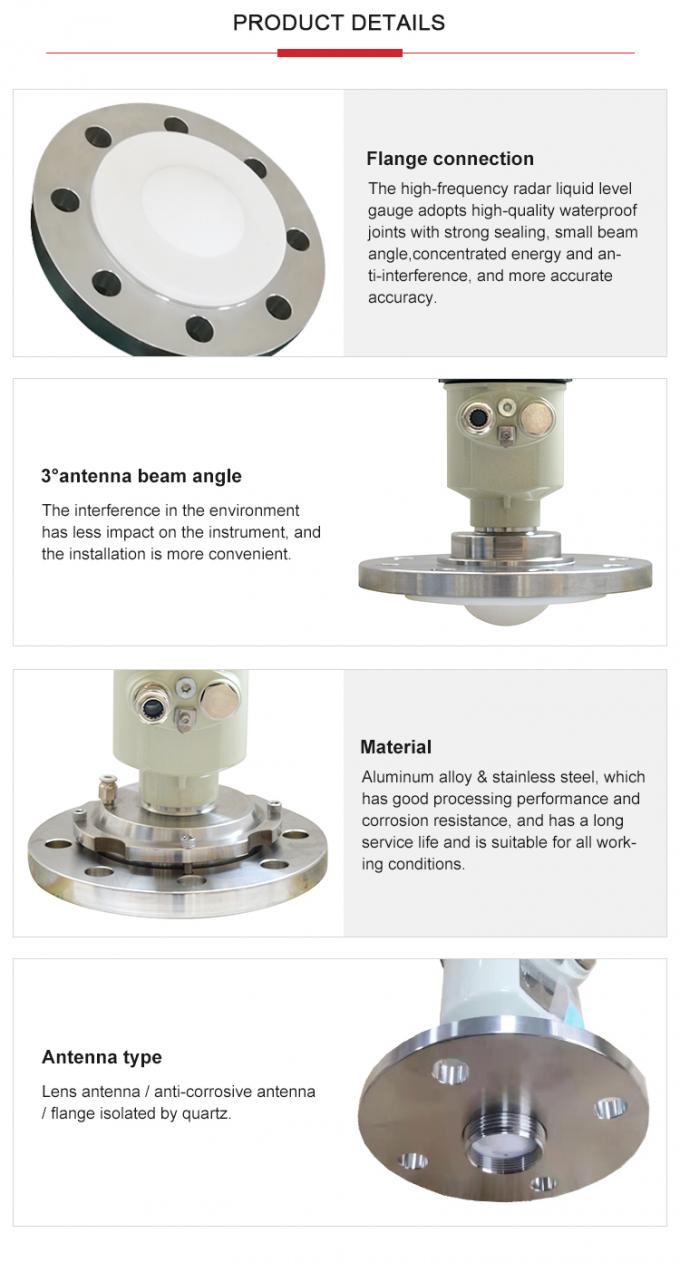 80ghz Radar Level Transmitter Slurry Storage Tank Radar Liquid Level Sensor 15-28VDC 1
