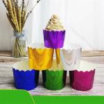 Food Grade Sustainable Aluminum Foil Cupcake Baking Cups , Sustainable Paper