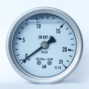 Quality 2.5&quot; 23 KN Liquid-filled Manometer 316 SS Tube/Socket All Stainless Steel Pressure Gauge for Chemical Industries wholesale