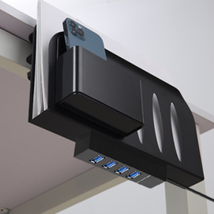 Clamp Mount Under Hanging Desk Organizer for Laptop Stand Tablet iPad books Holder