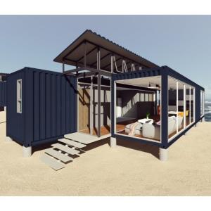 China CNAS 40 Feet Flat Pack Shipping Container Modular House For Holiday Camping on sale