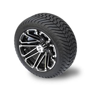 Quality 12 Inches Machiend/Black Golf Cart Wheels And 215/35-12 DOT Street Tires Combo 4 Ply wholesale