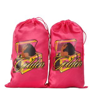 Quality Tassel Satin Jewelry Pouch , Screen Printing Satin Storage Bags wholesale