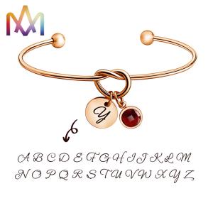 Quality Forever Love Knot Infinity Initial Bracelet 60MM With Birthstone wholesale