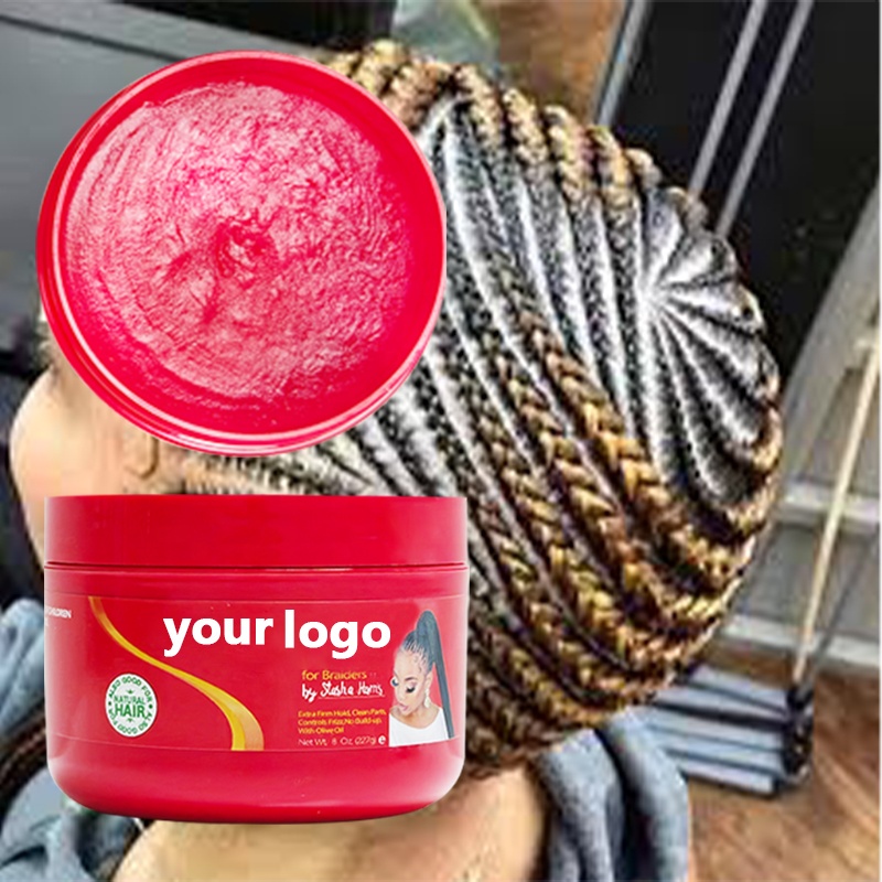 Unisex 48 Hours Strong Hold Hair Styling Gel Red Shine Jam 16 oz Custom Braiding Gel And Edge Control