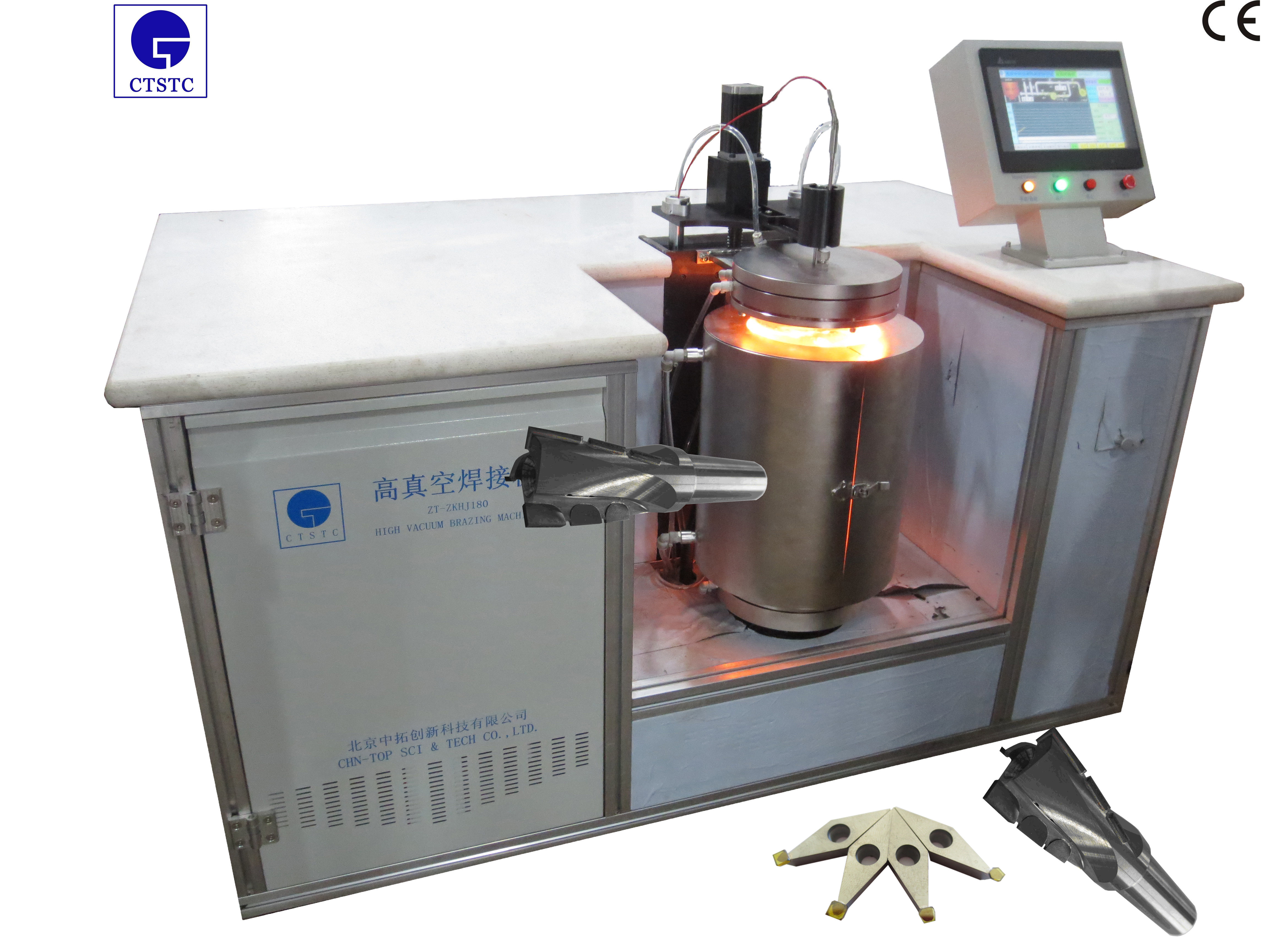 18pcs Halogen Tubes Quartz Glass Automatic Vacuum Brazing Equipment for 600kg Load Capacity
