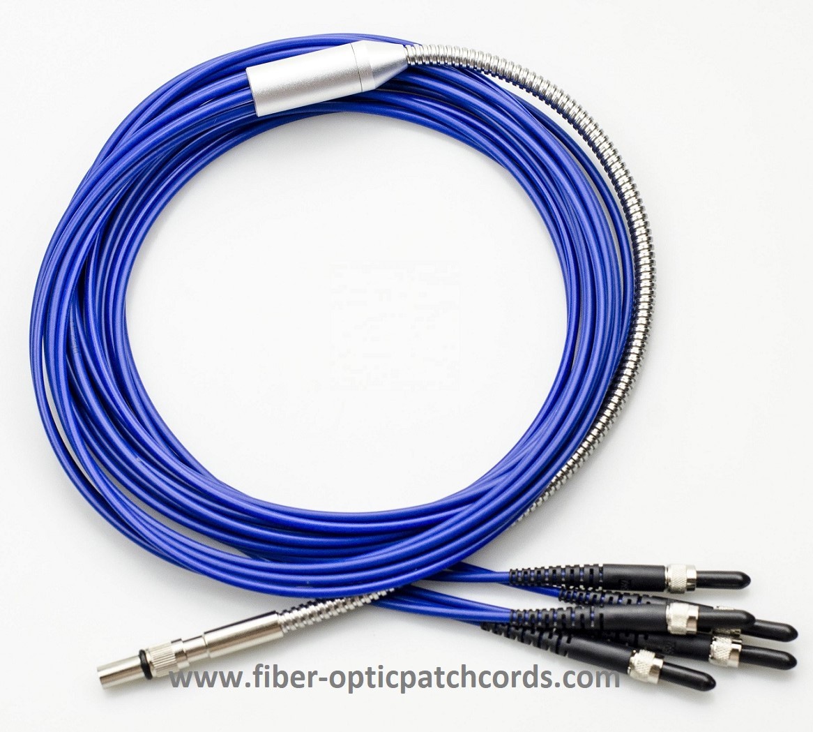 Stainless Steel Quartz Optical Fiber Y 1×5 SMA905 IR UV Fiber Cable Spectrometer