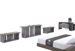 Melamine Laminated Hotel Contract Furniture , Apartment Bedroom Sets