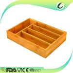 Kitchen tableware expandable bamboo cutlery tray