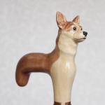 Black Walnut Wooden Dog Head Umbrella Handle Scratch Resistance