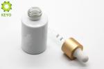 Round White Glass Foundation Bottle / Dropper Bottles Capacity 30ml